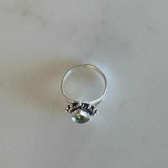 NWOT Sundance Sunlit Leaves Ring, Green Amethyst, Sterling Silver